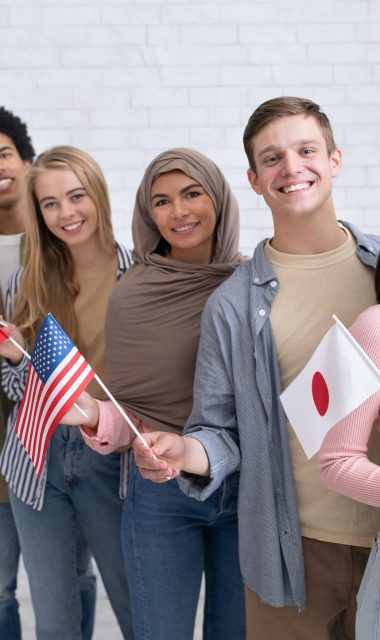 Exchange students and language school for different people